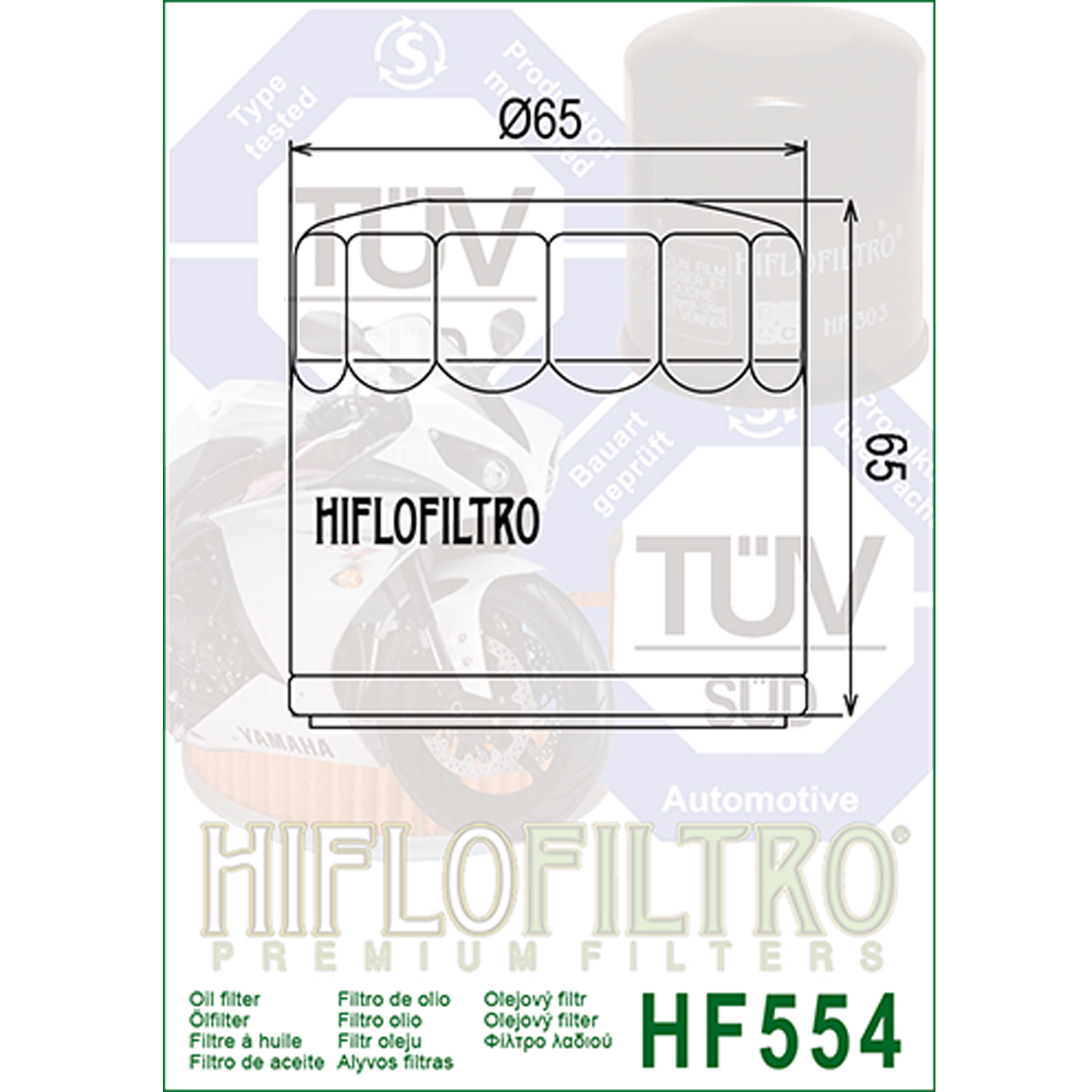 Hiflofiltro HF554 Oil Filter 3 Pack MV Agusta F4 1000, Brutale 910 R-195745