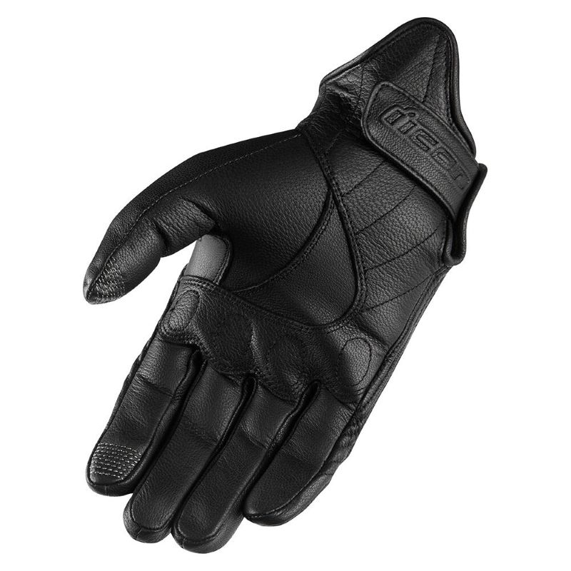 2024 Icon Pursuit Classic Leather Street Motorcycle Black Gloves Pick Size-200351