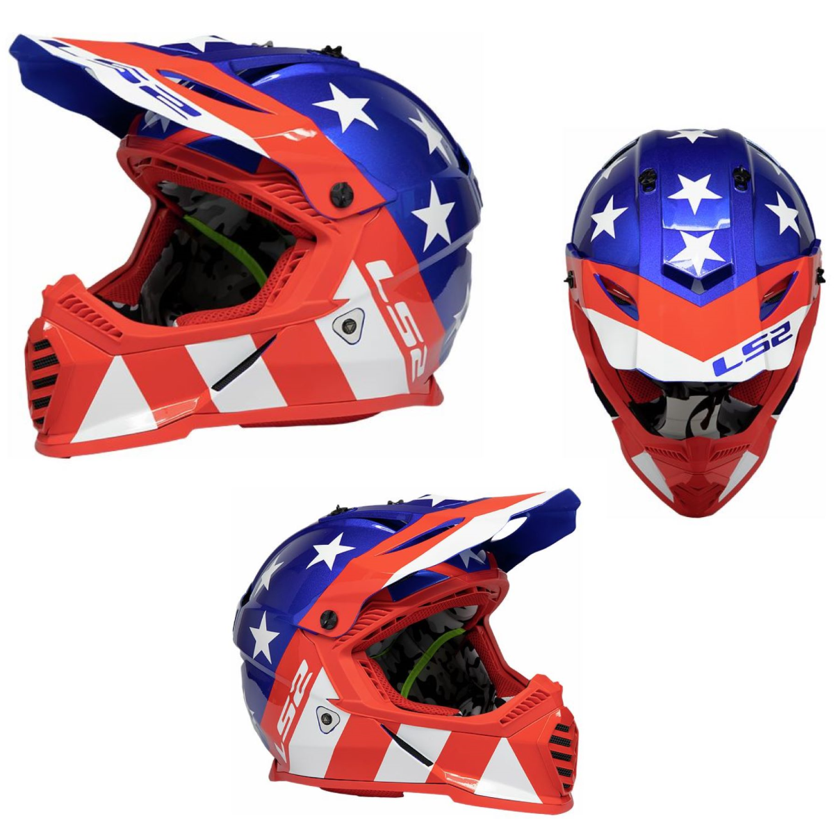 2024 LS2 Gate Stripes Youth/Kids MX Motocross Offroad Helmet - Pick Size-0
