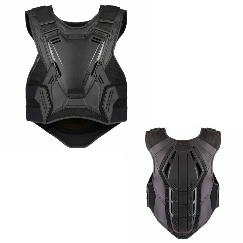 2024 Icon Field Armor 3 Men's Street Motorcycle Black/Stealth Vest - Pick Size-0