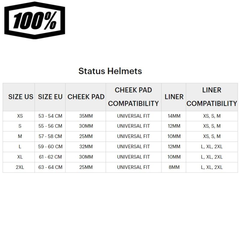 100% Status MTB BMX Bicycle Essential Black Helmet - Pick Size-252986