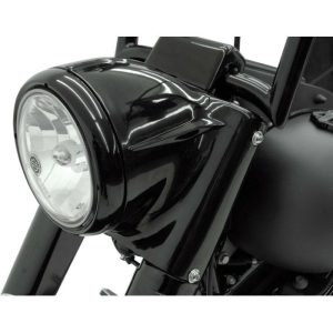 Drag Specialties Black Headlight Nacelle Kit 7 in Light Harley Softail 1986-2017-0