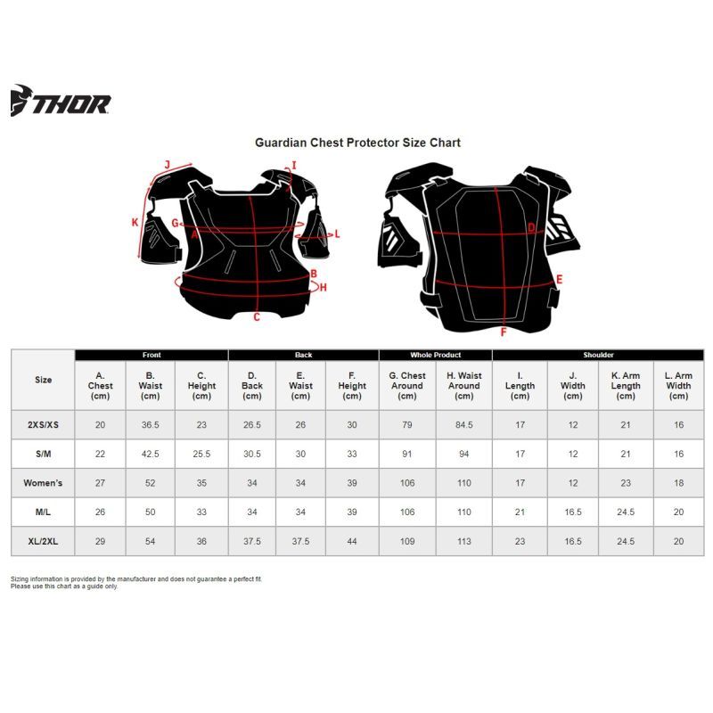 Thor Guardian Youth/Kids Motocross ATV Offroad Protector - Pick Size & Color-241639