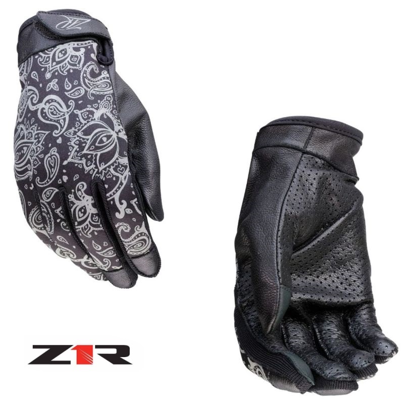 2024 Z1R Women Reflective Street Motorcycle Black Gloves - Pick Size -0