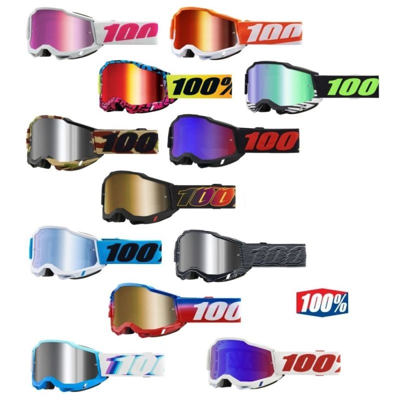 100% Accuri 2 Mirrored Lens Motocross Offroad ATV Goggles - Pick Color-0