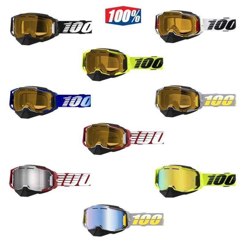 100% Armega Snow Yellow Lens Goggles - Pick Color-0