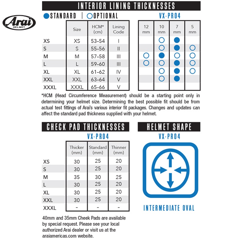 Arai VX-Pro4 MX Motocross Offroad ATV Helmet - Pick Size & Color-249068