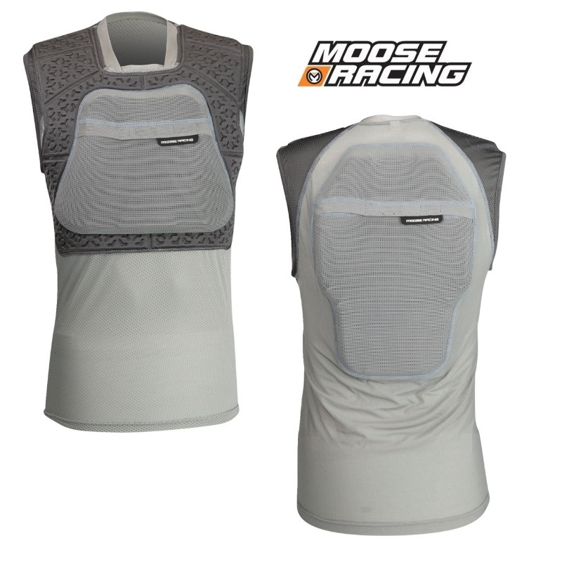 Moose Racing XCR Motocross Offroad Vest Chest Protector Grey - Pick Size-0
