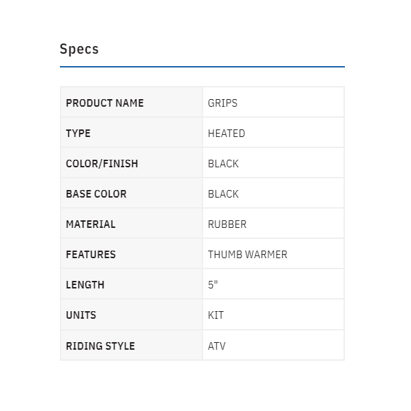 Moose Utility Division Heated Hand Grip Kit for 7/8" ATV Thumb Warmer USA-265791