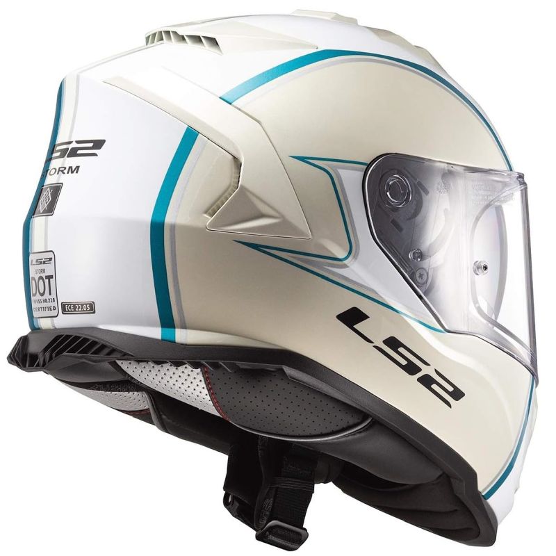 LS2 Assault Paragon Full Face Motorcycle Helmet Metallic Khaki/Turquiose XL-267245