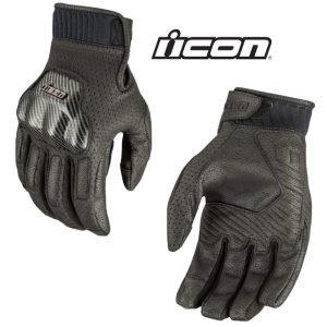 2024 Icon Overlord3 CE Street Motorcycle Riding Black Glove-0