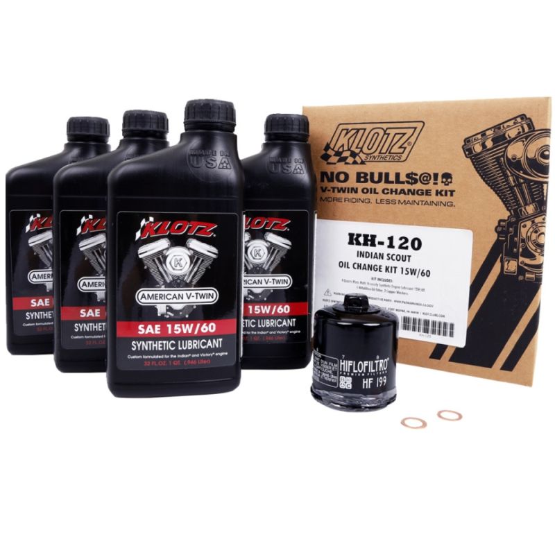 Klotz Multi-Viscosity Synthetic Oil Change Kit 15W-60 Indian Scout 2015-2013-0