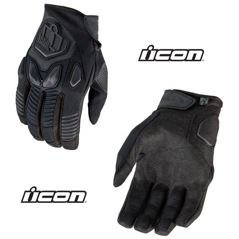 2025 Icon Automag3 CE Street Motorcycle Black Gloves - Pick Size & Color-0