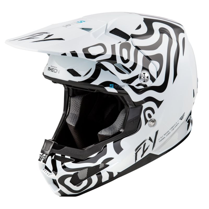 Fly Racing Formula S Carbon Abyss Men Motocross Offroad White/ Black Helmet-274276