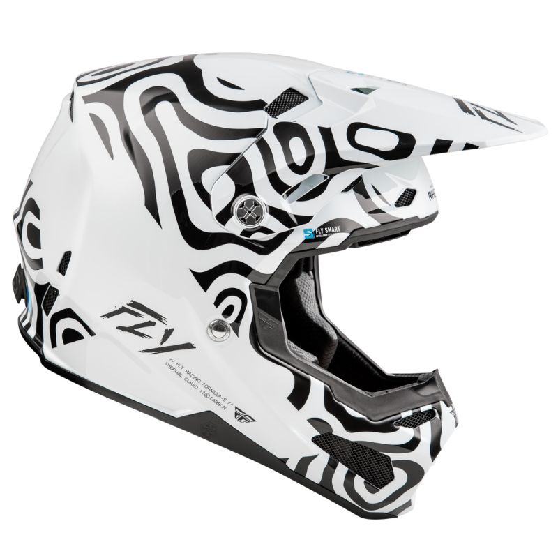 Fly Racing Formula S Carbon Abyss Men Motocross Offroad White/ Black Helmet-274277