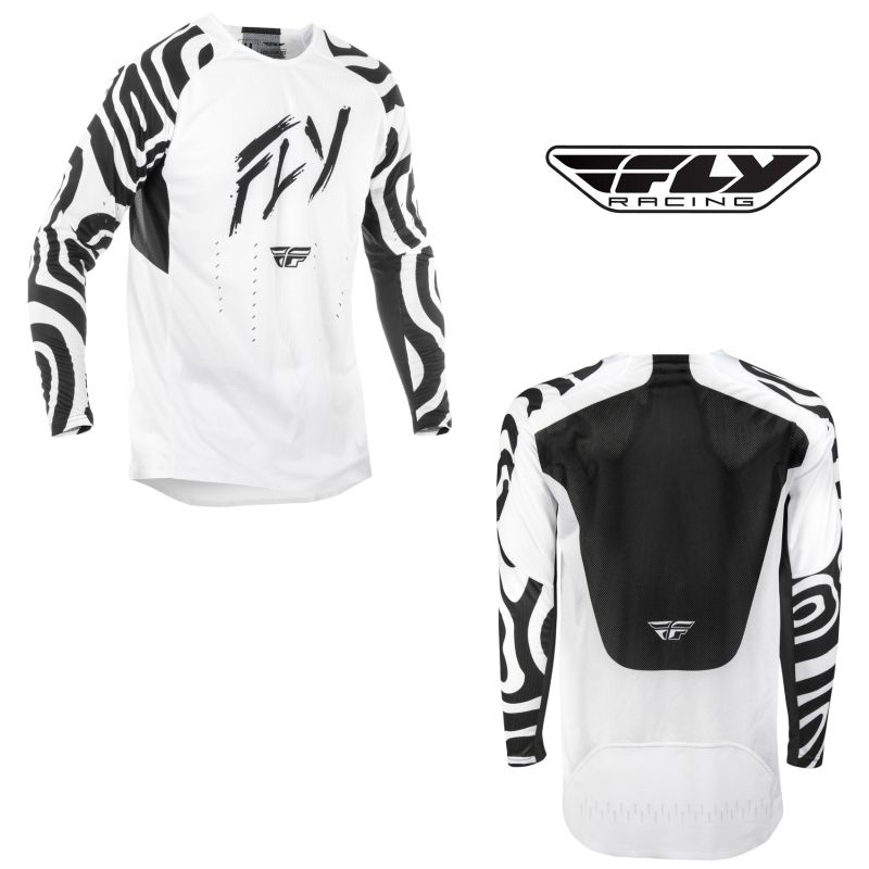 Fly Racing Evolution Dst le Abyss Men Motocross Offroad White/ Black Jersey-0