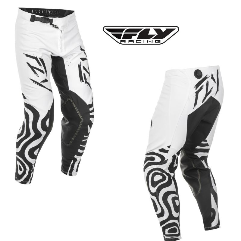 Fly Racing Evolution Dst le Abyss Men Motocross Offroad White/ Black Pants-0