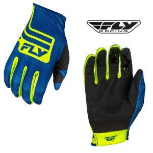 Fly Racing Lite Lancer Le MX Motocross Offroad Navy/Hi-Vis Gloves - Pick Size-0