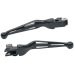 Drag Specialties Matte Black Slotted Wide Blade Lever Set Harley-Davidson 0610-0142