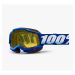 2021 100% Accuri 2 Snow Yellow Lens MX Motocross Offroad Goggles-Blue-Yellow
