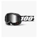 2021 100% Accuri 2 Snow Mirror Lens Goggles-Black-Silver Mirror