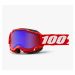 2021 100% Accuri 2 Snow Mirror Lens Goggles-Red-Red/Blue Mirror