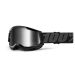 2021 100% Strata 2 Mirror Lens Youth/Kids MX Motocross Offroad Goggles-Black-Silver Mirror