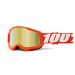 2021 100% Strata 2 Mirror Lens Youth/Kids MX Motocross Offroad Goggles-Orange-Gold Mirror