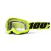 2021 100% Strata 2 Clear Lens Youth/Kids MX Motocross Offroad Goggles-Yellow-Clear