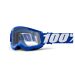 2021 100% Strata 2 Clear Lens Youth/Kids MX Motocross Offroad Goggles-Blue-Clear