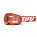 2021 100% Strata 2 Clear Lens Youth/Kids MX Motocross Offroad Goggles-Orange-Clear
