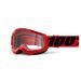 2021 100% Strata 2 Clear Lens Youth/Kids MX Motocross Offroad Goggles-Red-Clear