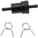 Emgo Anodized Aluminum Motorcycle Reusable Fuel Filter Black 5/16"