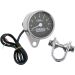 Drag Specialties Polished/Black Mini Electronic 8000 RPM Tach For Harley