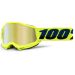 2021 100% Accuri 2 Mirror Lens Youth/Kids MX Motocross Offroad Goggles-Fluo Yellow-Gold Mirror