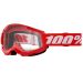 2021 100% Strata 2 Clear Lens MX Motocross Offroad Goggles-Red-Clear