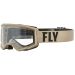2022 Fly Racing Focus Youth/Kids Motocross Offroad ATV Goggles - Pick Color-Khaki/Brown-Clear