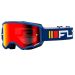 2024 Fly Racing Zone MX Motocross Offroad ATV Youth/Kids Goggles - Pick Color-Navy/White-Red Mirror Smoke
