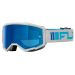 2024 Fly Racing Zone MX Motocross Offroad ATV Youth/Kids Goggles - Pick Color-Silver/Blue-Dark Blue Mirror/Smoke