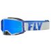 2022 Fly Racing Zone Pro MX Motocross Offroad ATV Goggles - Pick Color-Grey/Blue-Sky Blue Mirror/Smoke