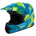 Gmax MX-96 Splinter Full Face Motocross Offroad Helmet - Pick Size & Color-Splinter Matte Blue/Green-XL