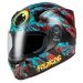 Fly Racing Revolt Full Face Street Motorcycle helmet - Pick Size & Color-Space Creep - Light Blue/Black/Red-SM