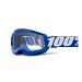 2021 100% Strata 2 Clear Lens MX Motocross Offroad Goggles-Blue-Clear