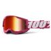 2021 100% Strata 2 Mirror Lens MX Motocross Offroad Goggles-Fletcher-Red Mirror