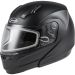 Gmax MD-04S Solid Modular Dual Lens Snow Motorcycle Helmet - Pick Size & Color-Matte Black-XL