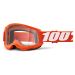2021 100% Strata 2 Clear Lens MX Motocross Offroad Goggles-Orange-Clear