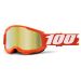 2021 100% Strata 2 Mirror Lens MX Motocross Offroad Goggles-Orange-Gold Mirror