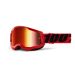 2021 100% Strata 2 Mirror Lens MX Motocross Offroad Goggles-Red-Red Mirror