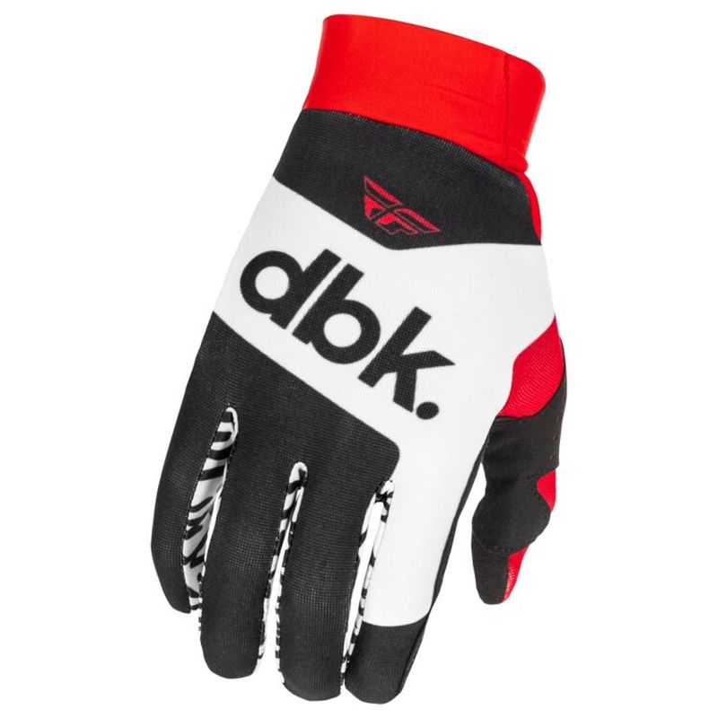 Fly Racing youth Pro Lite Dbk Motocross Offroad Black/White/Red Gloves-280485