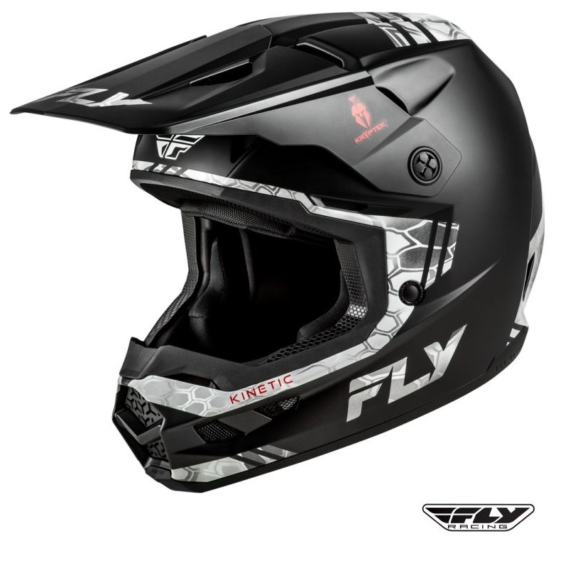 2026 Fly Racing Kinetic Verdict Kryptek MX Motocross Offroad Black Gray Helmet -0